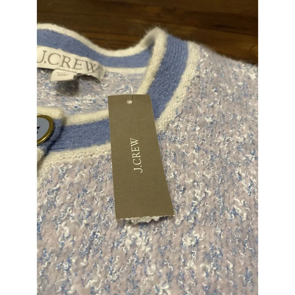 J.Crew Marled Sweater Lady Jacket Lilac Blue Pale SeaScap Med BM639 J Crew - NWT - Picture 4 of 10